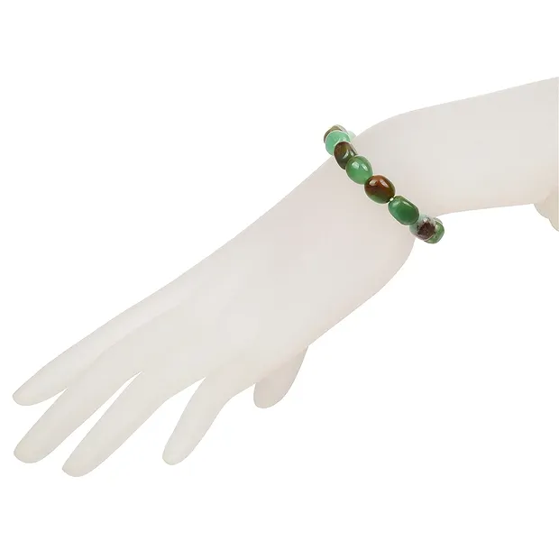 Bracelet, Chrysoprase, 10 x 8mm nuggets | wholesaler gems & healing stones