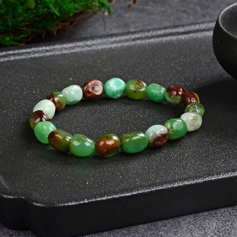 Bracelet, Chrysoprase, 10 x 8mm Nuggets | Marco Schreier