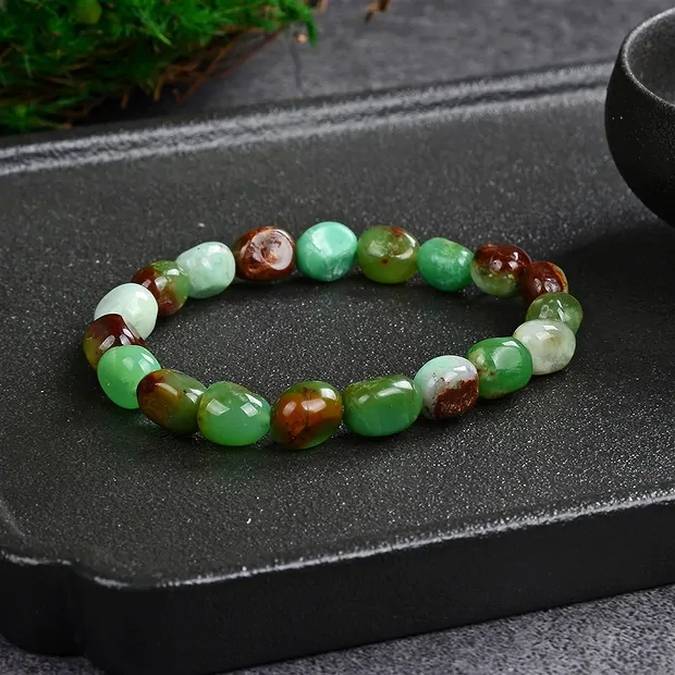 Pulsera, Crisoprasa, pepitas de 10 x 8 mm | Marco Schreier