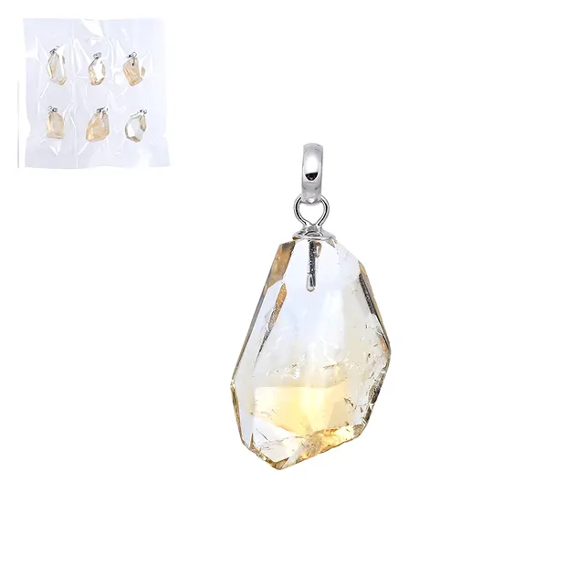 Pendant Citrine (heated), Tumbled Stone faceted small, rhodiniert (6 pcs./PU) | Marco Schreier