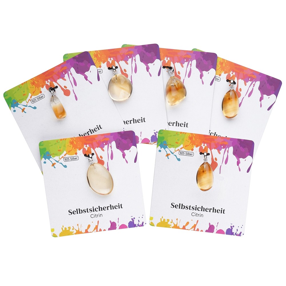 Pendentif Citrine (chauffée), Pierre roulée petite, rhodiée | Marco Schreier