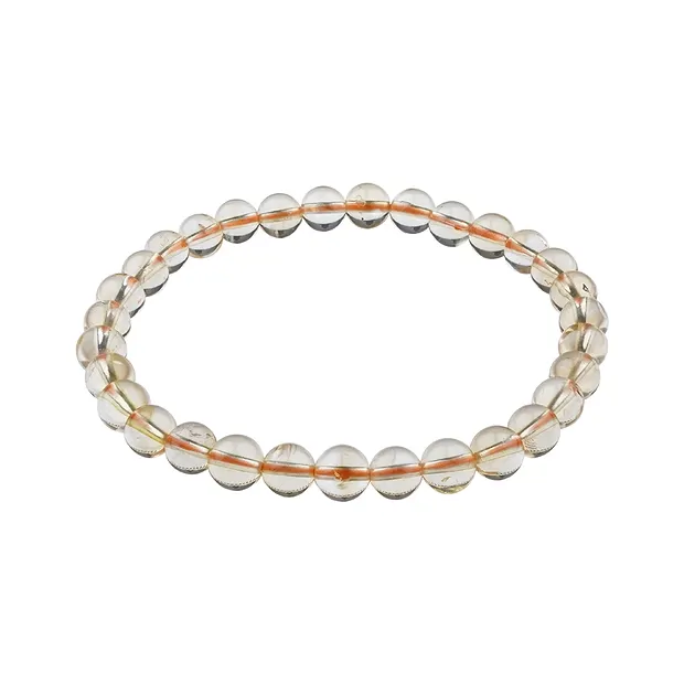 Bracelet en perles rondes, citrine (chauffée), 06mm de boules | Marco Schreier
