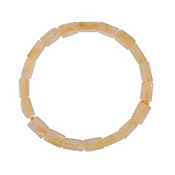 0605350154 Bracelet, citrine (chauffée), carrés de 10 x 10mm, facettes | Marco Schreier