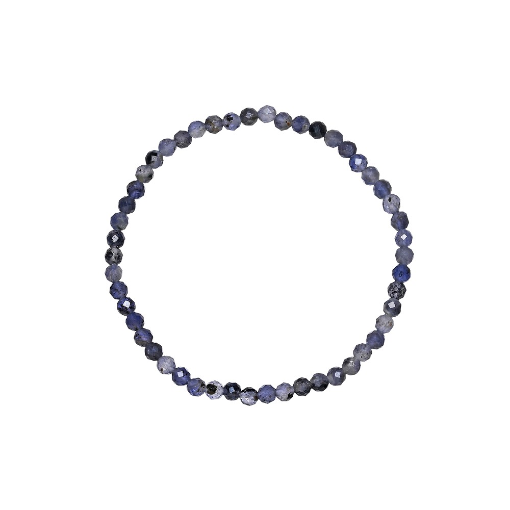 Bracciale, Iolite, perline da 03 mm, sfaccettate, 14 cm (corto) | Marco Schreier