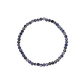 Bracelet, iolite, 03mm beads, faceted, 14cm (short) | Marco Schreier