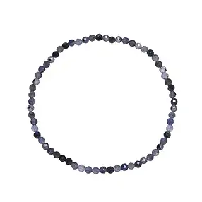 Bracciale, Iolite, perline da 03 mm, sfaccettate, 19 cm | Marco Schreier