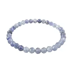 0605551061 Bracelet, iolite, 06mm beads, faceted | wholesale gems, healing stones & jewelry