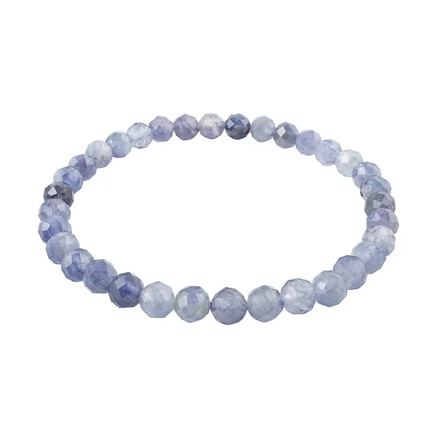 Bracelet, iolite, 06mm beads, faceted | wholesale gems, healing stones & jewelry