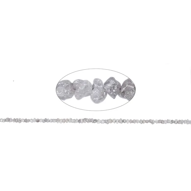 Strang Rohkristalle, Diamant (silbergrau), 01-02mm (39cm) | Marco Schreier