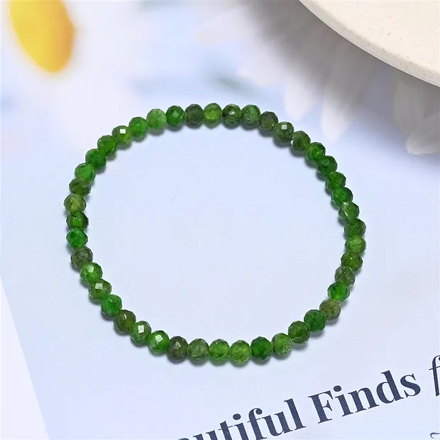 Armband, Chromdiopsid, 03mm Kugeln, facettiert, 14cm (kurz) | Marco Schreier
