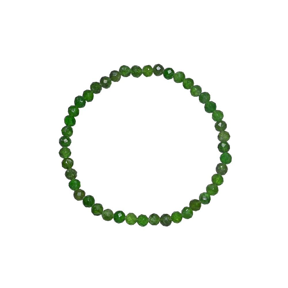 Bracelet, Chromdiopside, 03mm boules, facettes, 14cm (court) | Marco Schreier