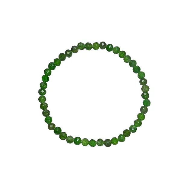Bracelet, Chromdiopside, 03mm boules, facettes, 14cm (court) | Marco Schreier