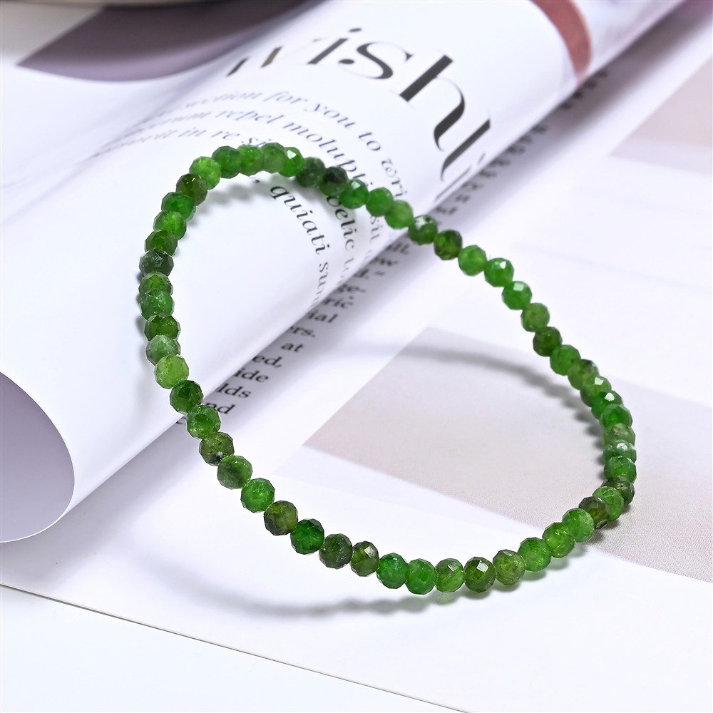 Bracelet, bioside de chrome, boules de 03mm, facettes, 19cm | Marco Schreier