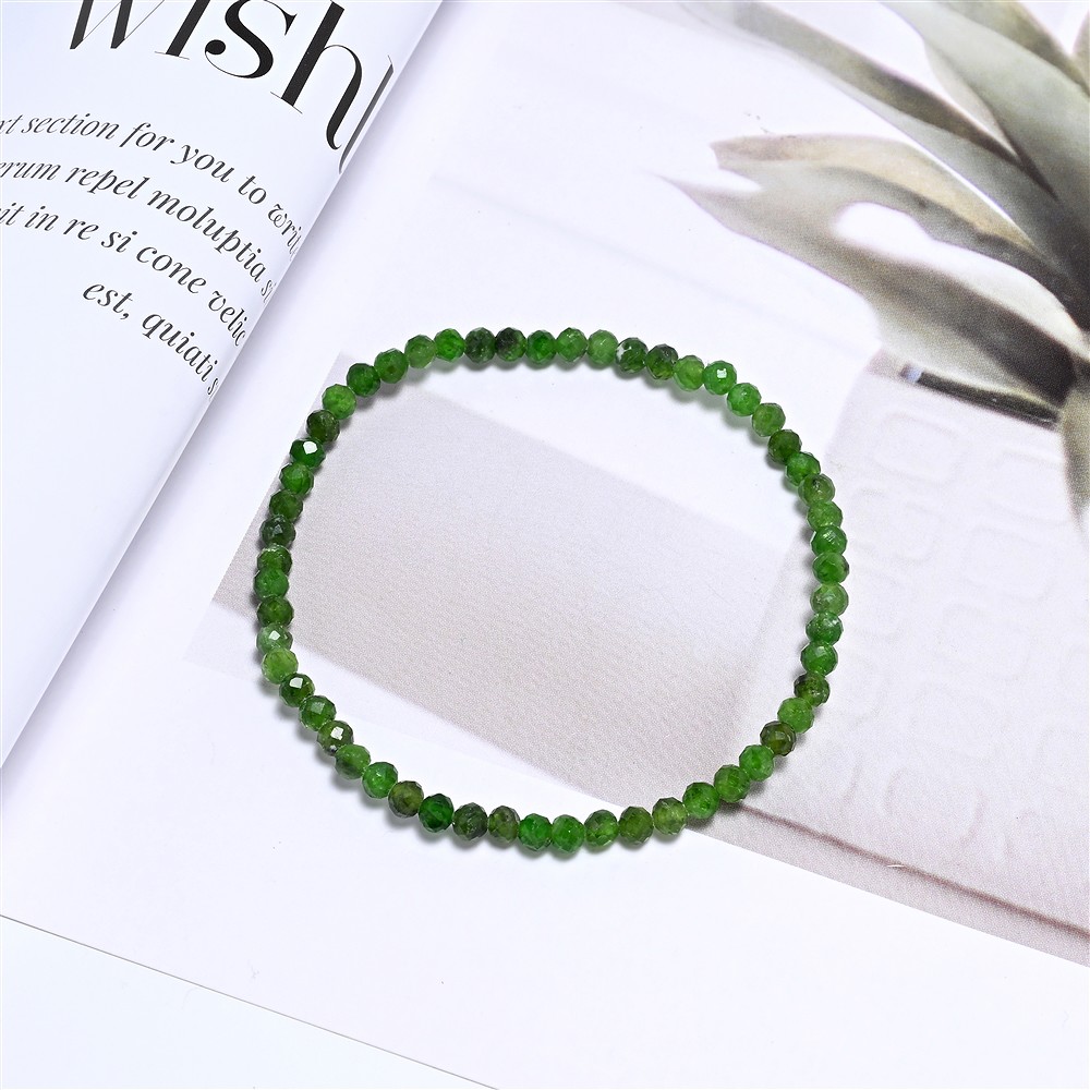 Bracelet, bioside de chrome, boules de 03mm, facettes, 19cm | Marco Schreier