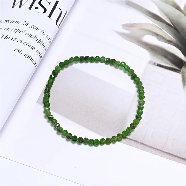 Bracelet, bioside de chrome, boules de 03mm, facettes, 19cm | Marco Schreier