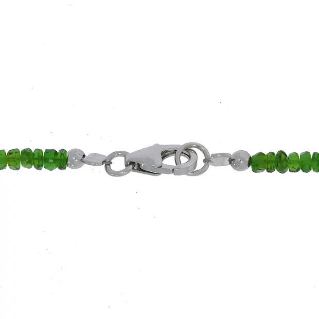 Collana di bottoni sfaccettati, Diopside di cromo, 03-05mm/45cm | Marco Schreier