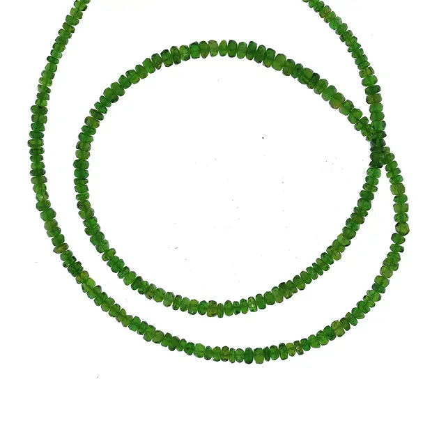 Collana di bottoni sfaccettati, Diopside di cromo, 03-05mm/45cm | Marco Schreier