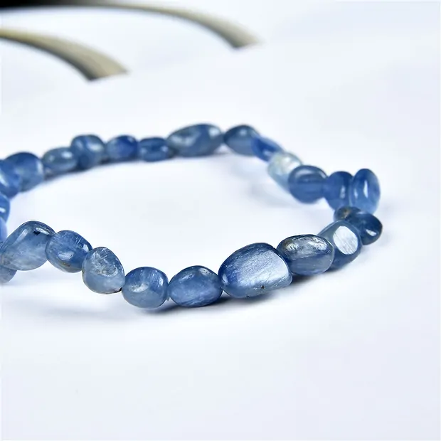 Armband, Disthen (blau), 08-10mm Nuggets | GH Edelsteine, Heilsteine & Schmuck