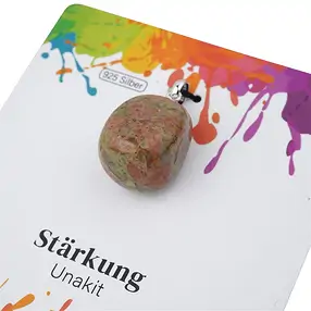 Pendant Unakite, Tumbled Stone small, rhodiniert | Marco Schreier