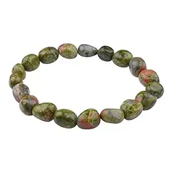 0606950202 Bracciale, Unakite, pepite da 10-12 mm | grossista gemme e pietre curative