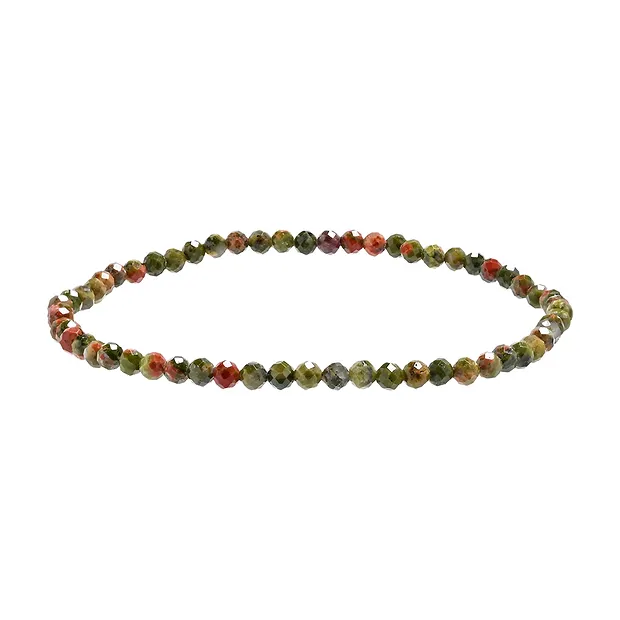 Pulsera, Unakita, cuentas de 03mm, facetadas | Marco Schreier