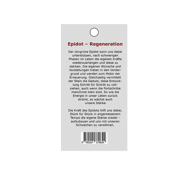 Kraftstein-Anhänger Epidot (Regeneration) | GH Edelsteine, Heilsteine & Schmuck
