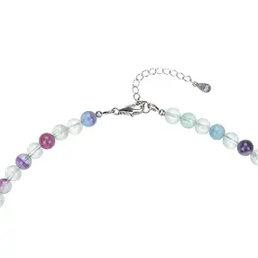 Kette Fluorit, Kugeln (6mm), rhodiniert | GH Edelsteine, Heilsteine & Schmuck