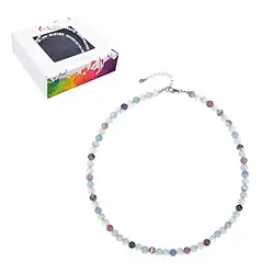 0607212206 Kette Fluorit, Kugeln (6mm), rhodiniert, Verlängerungskettchen | Marco Schreier