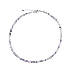 0607212230 Chaîne Fluorite, cube (4mm), facetté, rhodié, Chaîne d'extension | Marco Schreier