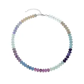 Chaîne Fluorite, Boutons (06 x 08mm), rhodié | Marco Schreier