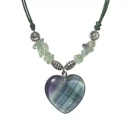 0607218001 Heart necklace, fluorite, for floor stand | wholesaler gems & healing stones