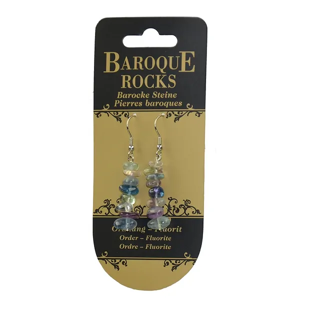 Earrings Baroque Classic, fluorite | wholesaler gems, healing stones & jewelry
