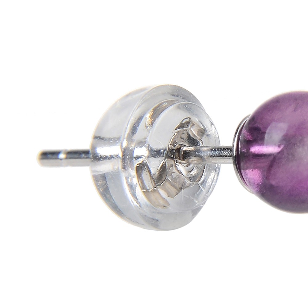 Ohrstecker Fluorit, Kugel, 4mm, rhodiniert | GH Edelsteine, Heilsteine & Schmuck