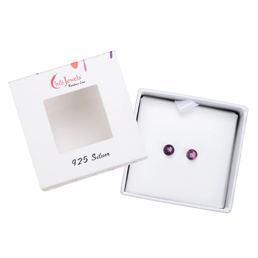 Ohrstecker Fluorit, Kugel, 4mm, rhodiniert | GH Edelsteine, Heilsteine & Schmuck