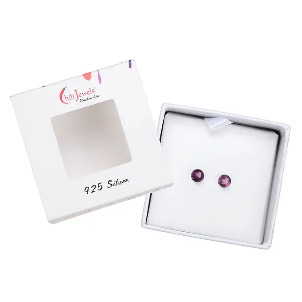 Earstuds fluorite, ball, 4mm, rhodiniert | wholesaler gems & healing stones