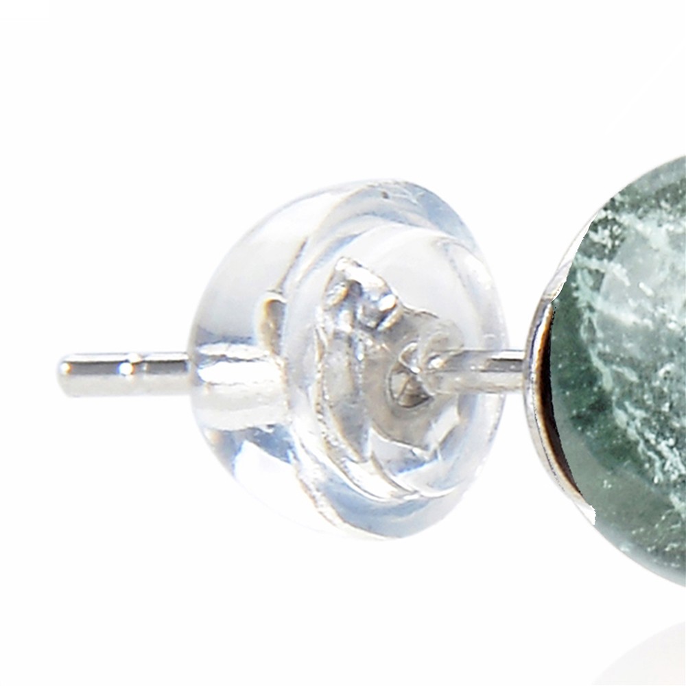 Earstuds fluorite, ball, 6mm, rhodiniert, loose | gems, healing stones & jewelry