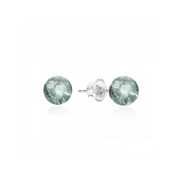 Earstuds fluorite, ball, 6mm, rhodiniert, loose | gems, healing stones & jewelry