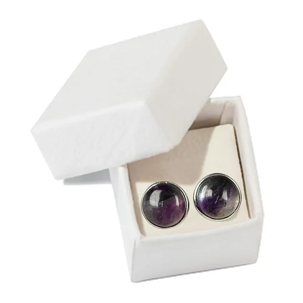 Clous d'oreilles avec Cabochons en Fluorite, 8mm | Marco Schreier