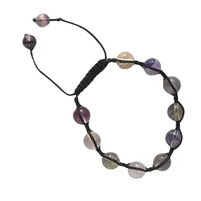 Bracciale, fluorite, perline da 10 mm, shambala per il serraggio | Marco Schreier