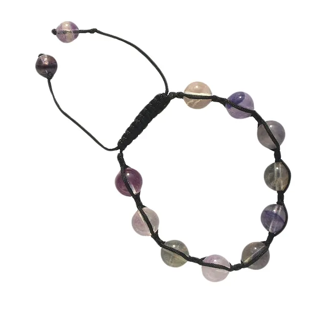 Bracelet, Fluorite, boules de 10mm, Shambala à serrer | Marco Schreier