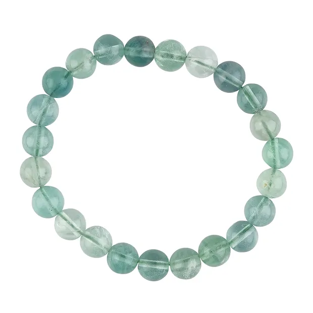 Bracelet, fluorite, 08mm beads | minerals trade - gems, healing stones & jewelry
