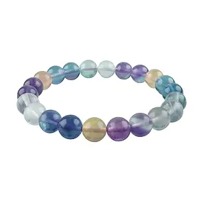 Bracelet en perles rondes, Fluorite (extra), 08mm boules | Marco Schreier