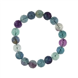 0607250152 Armband, Fluorit, 10mm Kugeln mit Blumenmuster | Marco Schreier