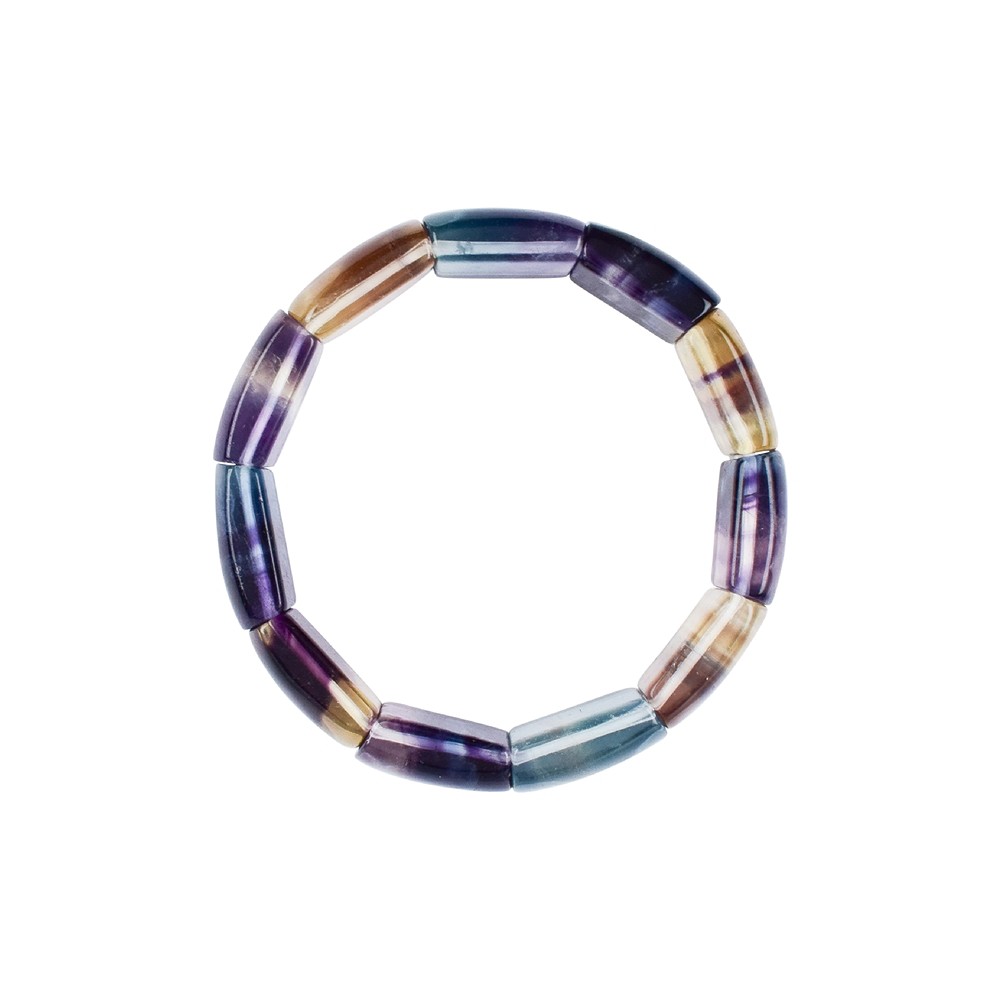 Bracelet, fluorite, 18 x 13 mm rectangles | wholesaler gems & healing stones