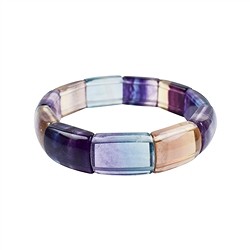 0607250171 Bracelet, fluorite, 18 x 13 mm rectangles | wholesaler gems & healing stones