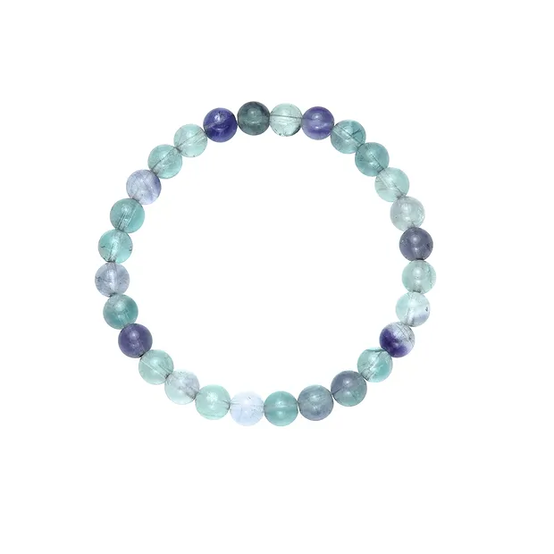 Bracelet, Fluorite, 06mm boules, 15cm (pour enfants) | Marco Schreier