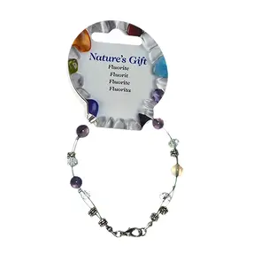 Wire bracelet, fluorite, beads 06mm | wholesaler gems, healing stones & jewelry