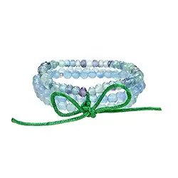 0607260003 Fluorite (multicolour) bracelet set (blue, green), 20cm (large) | Marco Schreier