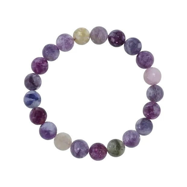 Bracelet, Lepidolite/Biotite, 10 - 11mm spheres | gems, healing stones & jewelry