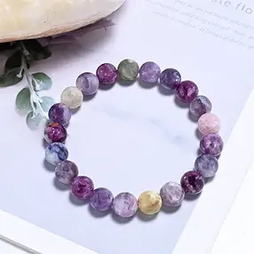Bracciale, Lepidolite/biotite, perline da 12 mm | Marco Schreier